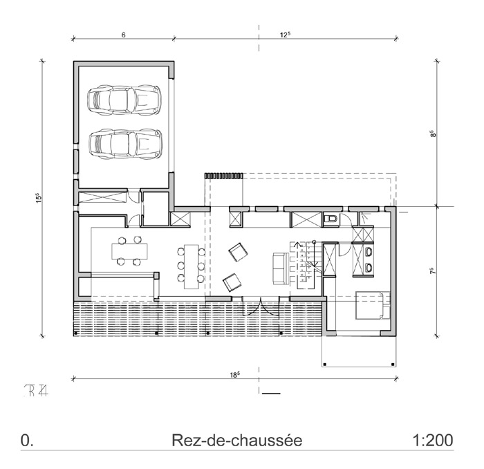 plan maison contemporaine bioclimatique
