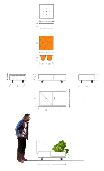 caissons pour plantes