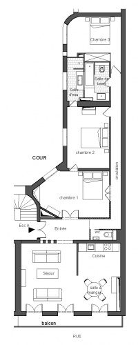 Réhabilitation totale d'un appartement haussmannien à Paris 9 : PLAN lot 122-A4 100