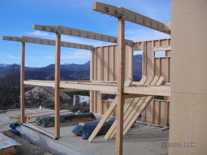 Maison et bureaux  nergie positive : chantier1