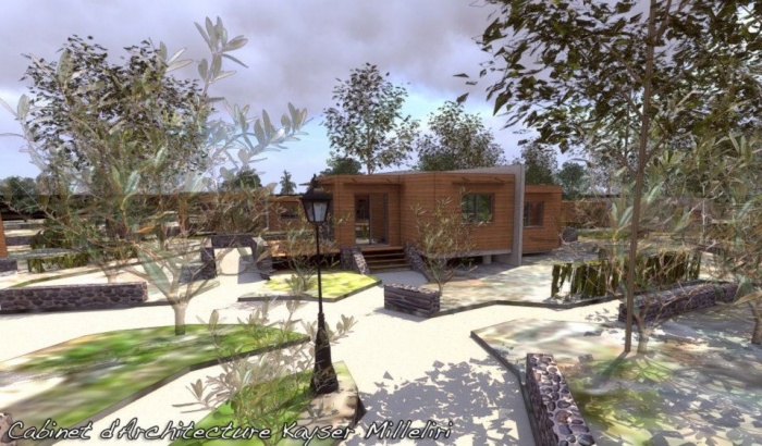 Rsidence Contemporaine Bio Climatique Ecologique en Ossature Bois : Infographie 3D