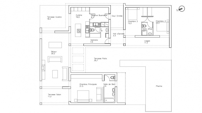 Cration d'une Maison Contemporaine : maison-contemoraine-plan-jeremy-azzaro-architecte-paca