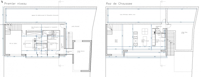 Cration d'une maison contemporaine avec Atelier : plan-maison-contemporaine-ossature-bois-poutres-paca-jeremy-azzaro-architecte