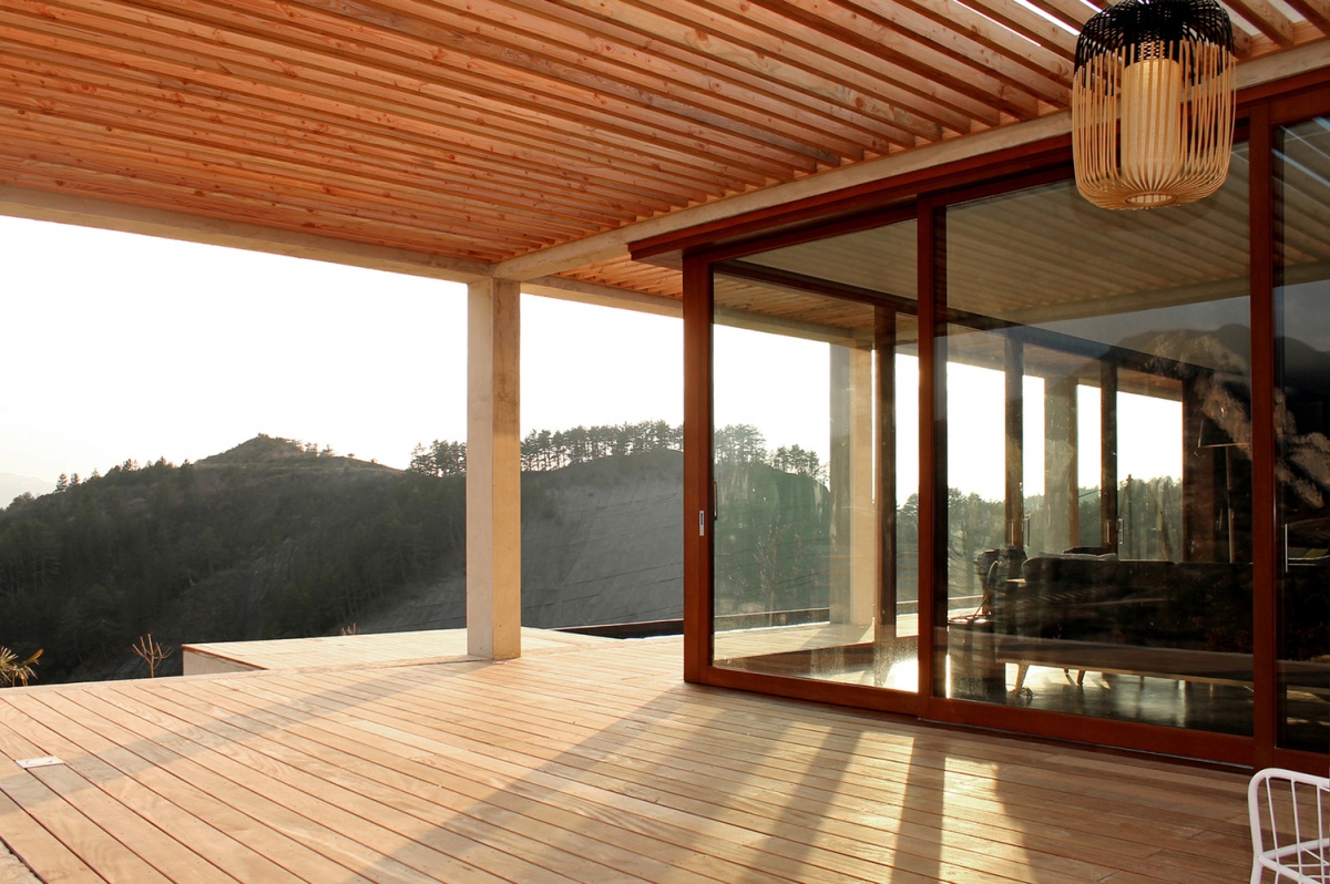 Maison de vacances bton et ossature bois : Terrasse Est