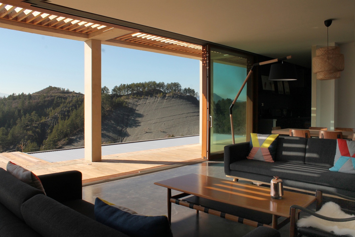 Maison de vacances béton et ossature bois